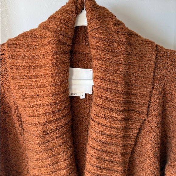 Anthropologie Denise Textured Knit Cocoon Cardigan Sweater Rust Orange Brown M - Picture 9 of 15